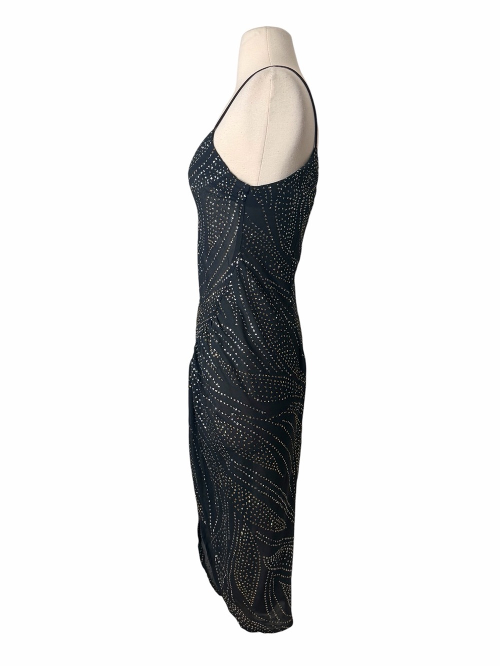 HEARTS 80’s VINTAGE SILVER & GOLD DRESS. - Picture 4 of 8